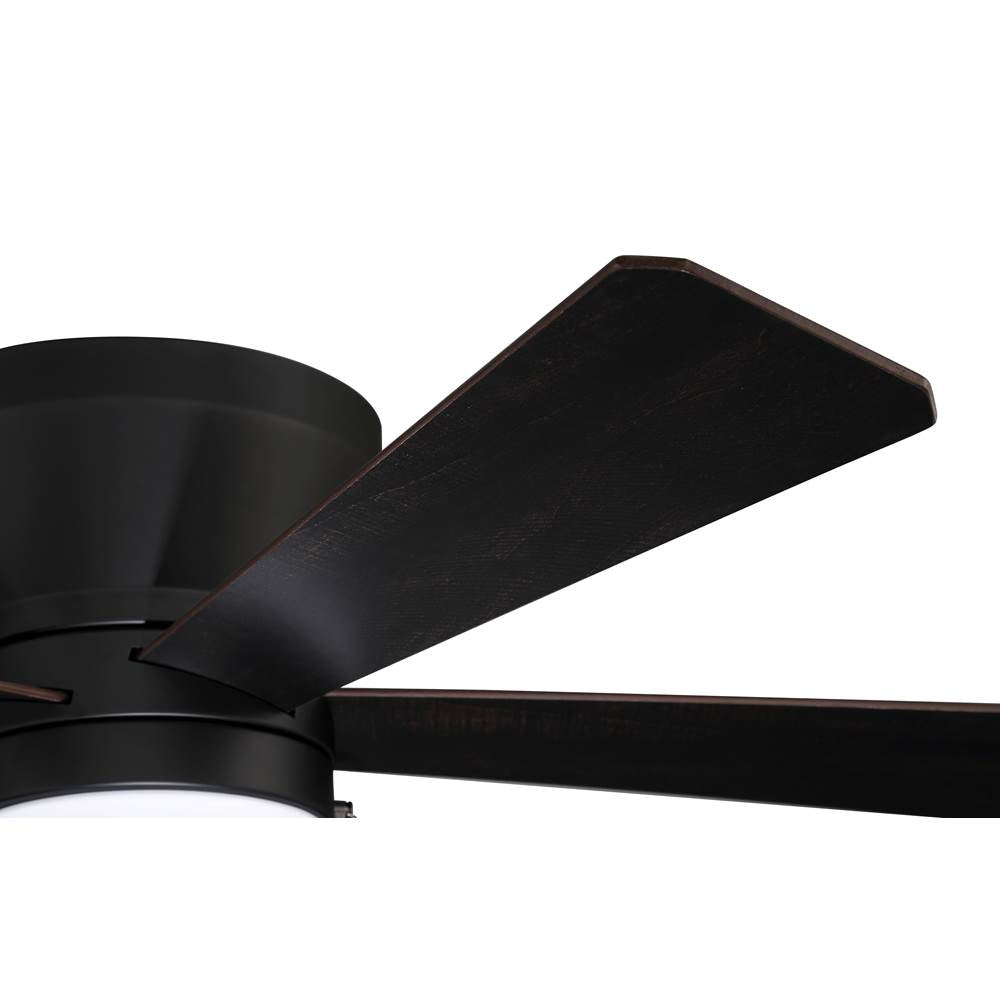 Craftmade MER52FB5 Flat Black Merit 52'' 5-blade Ceiling Fan In Flat Black W/ Flat Black/greywood Blades; Integrated Light Kit Image 6