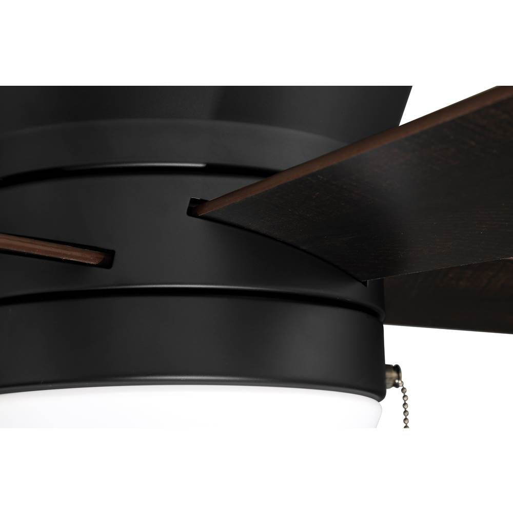 Craftmade MER52FB5 Flat Black Merit 52'' 5-blade Ceiling Fan In Flat Black W/ Flat Black/greywood Blades; Integrated Light Kit Image 5