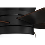 Craftmade MER52FB5 Flat Black Merit 52'' 5-blade Ceiling Fan In Flat Black W/ Flat Black/greywood Blades; Integrated Light Kit Image 5