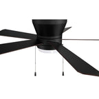 Craftmade MER52FB5 Flat Black Merit 52'' 5-blade Ceiling Fan In Flat Black W/ Flat Black/greywood Blades; Integrated Light Kit Image 4
