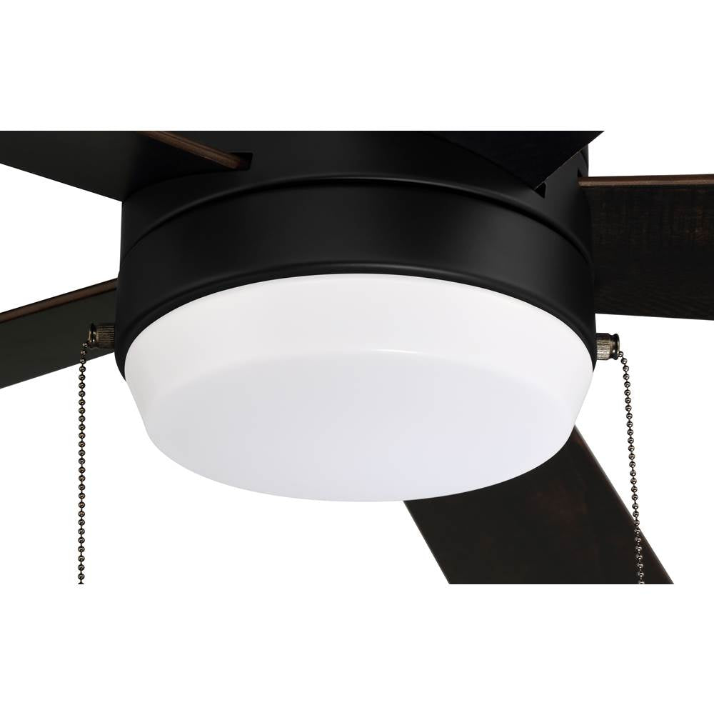 Craftmade MER52FB5 Flat Black Merit 52'' 5-blade Ceiling Fan In Flat Black W/ Flat Black/greywood Blades; Integrated Light Kit Image 3