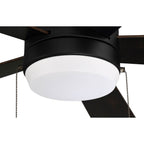 Craftmade MER52FB5 Flat Black Merit 52'' 5-blade Ceiling Fan In Flat Black W/ Flat Black/greywood Blades; Integrated Light Kit Image 3