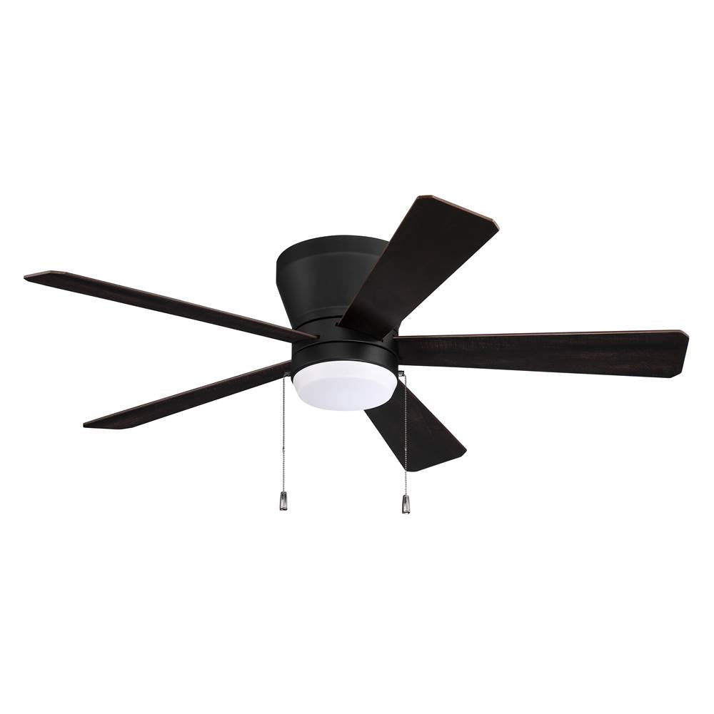 Craftmade MER52FB5 Flat Black Merit 52'' 5-blade Ceiling Fan In Flat Black W/ Flat Black/greywood Blades; Integrated Light Kit Image 2