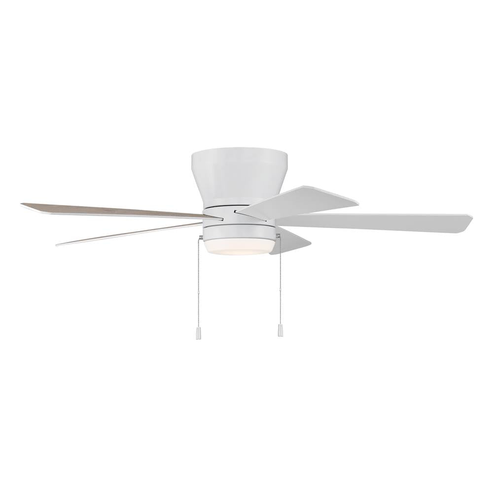 Craftmade Merit 52'' 5-blade Ceiling Fan In Brushed Polished Nickel W/ Black Walnut/grey Walnut Blades; Integrated Light Kit