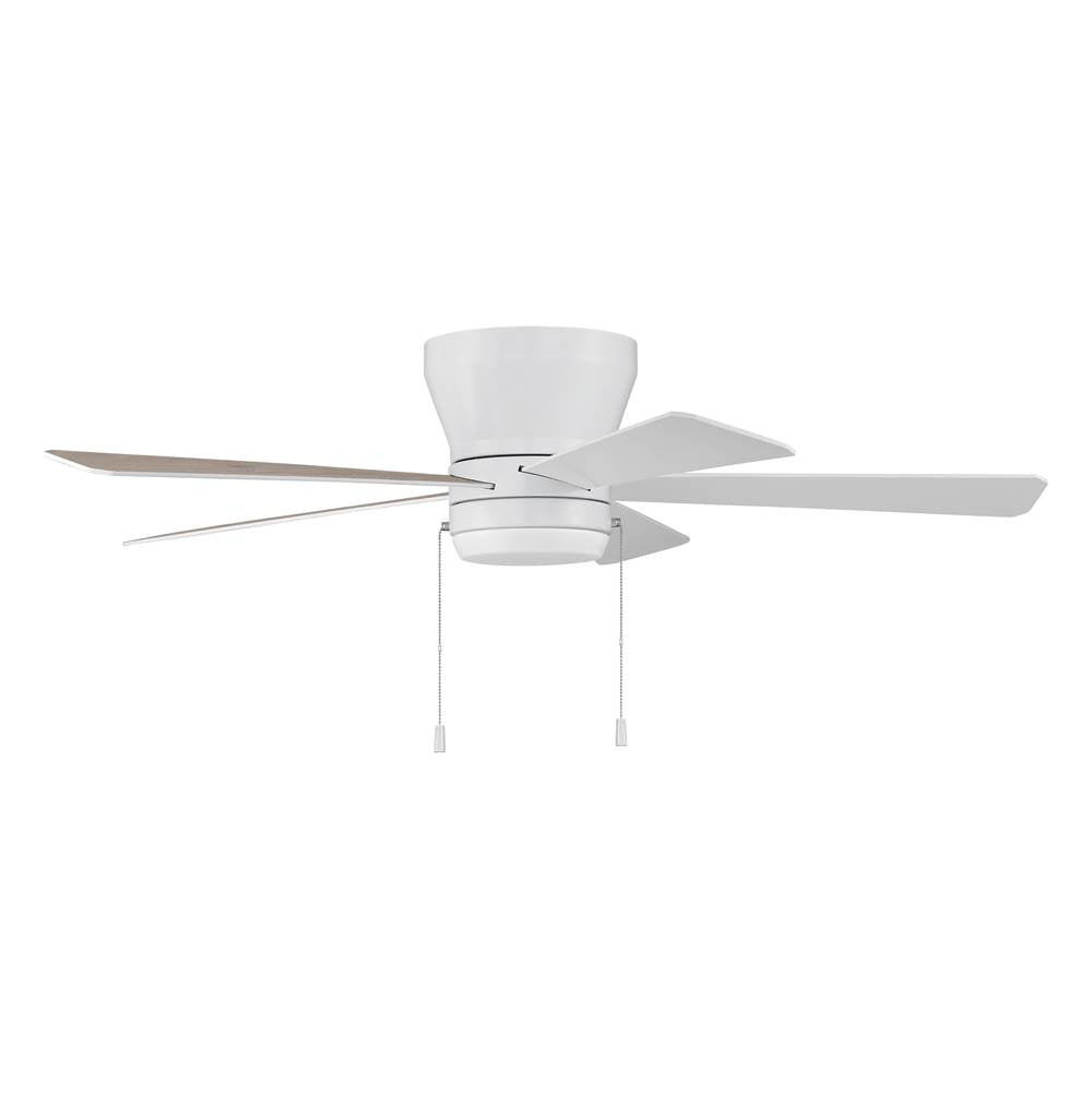 Craftmade MER52W5 White Merit 52'' 5-blade Ceiling Fan In White W/ White/washed Oak Blades; Integrated Light Kit Image 8