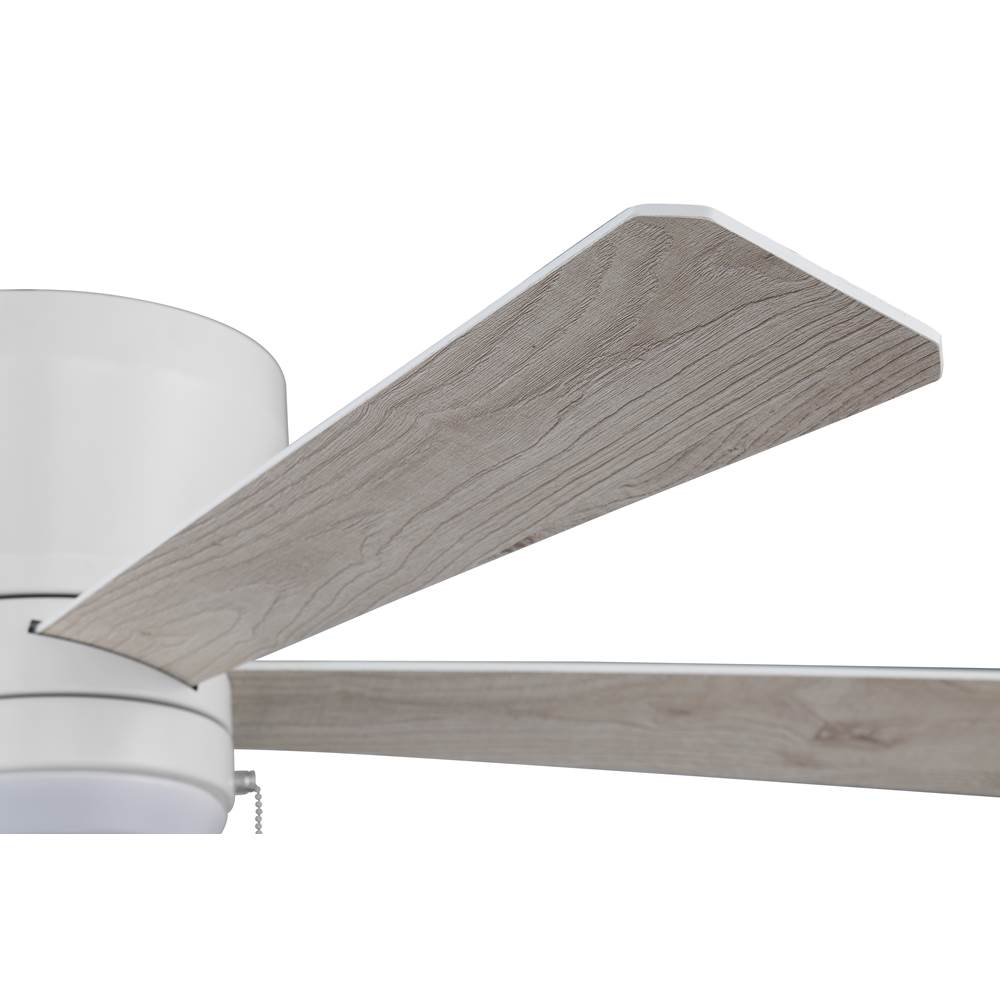 Craftmade MER52W5 White Merit 52'' 5-blade Ceiling Fan In White W/ White/washed Oak Blades; Integrated Light Kit Image 4
