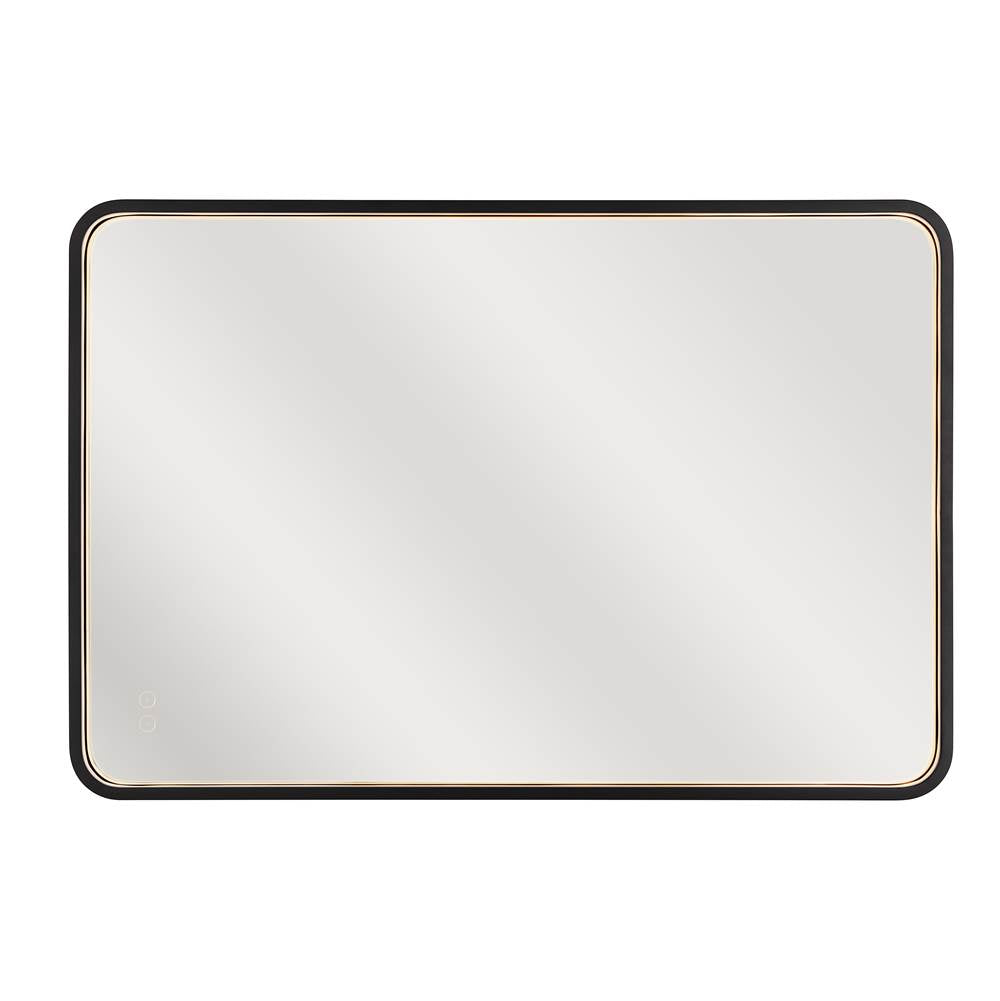 Craftmade Monica 24''x 36'' Framed Rounded Rectangular Edge Lit Led Mirror, Defogger And Dimmer, 3000-5000k, In Flat Black