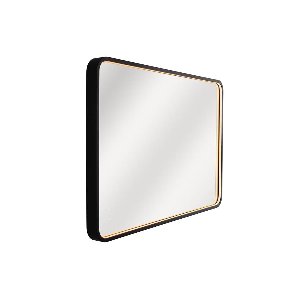Craftmade MIR2403RRT-FB3C Flat Black Monica 24''x 36'' Framed Rounded Rectangular Edge Lit Led Mirror, Defogger And Dimmer, 3000-5000k, In Flat Black Image 5