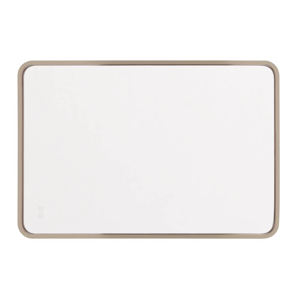 Craftmade MIR2403RRT-SB3C Satin Brass Monica 24''x 36'' Framed Rounded Rectangular Edge Lit Led Mirror, Defogger And Dimmer, 3000-5000k, In Satin Brass Image 1