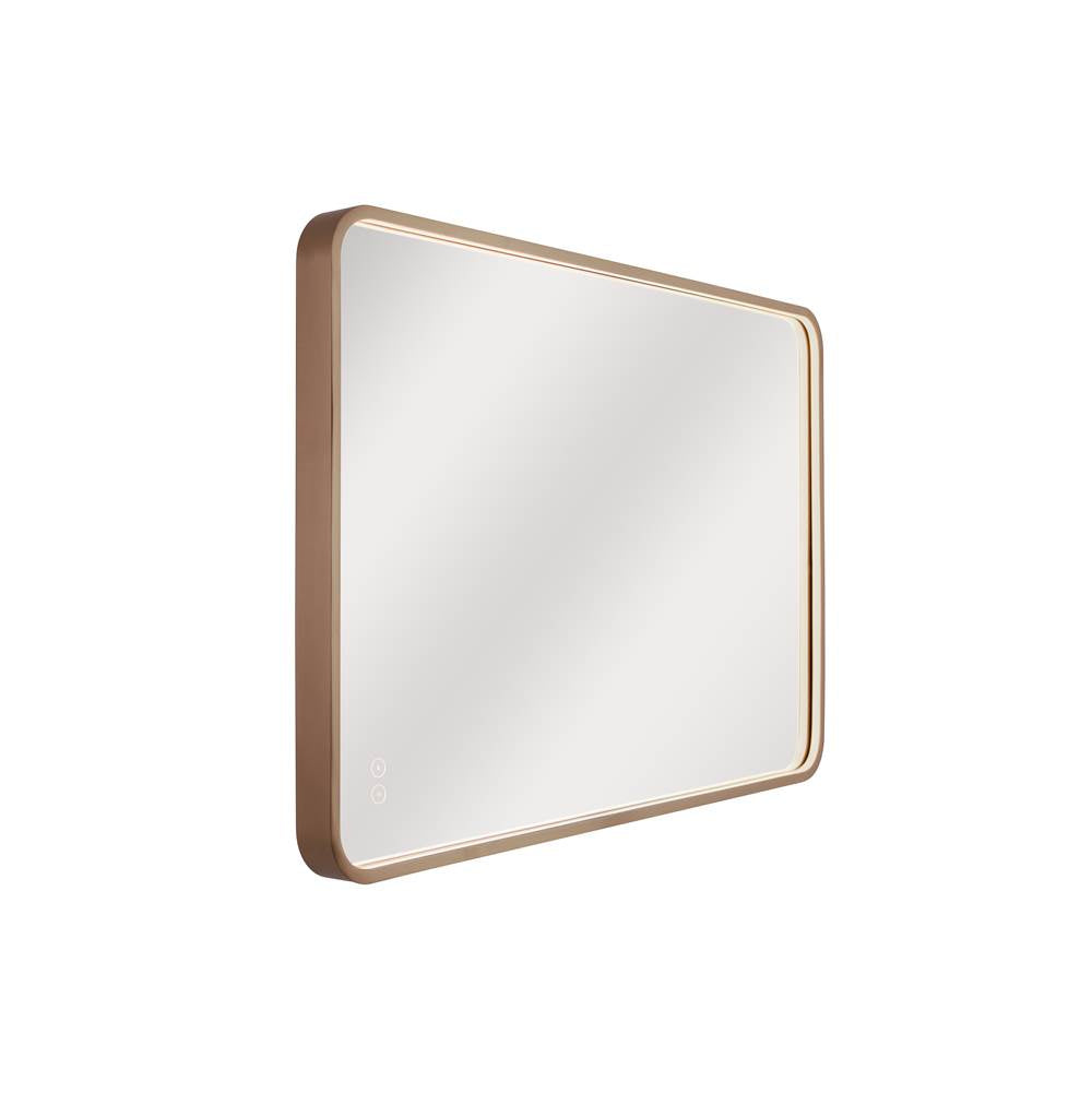 Craftmade MIR2403RRT-SB3C Satin Brass Monica 24''x 36'' Framed Rounded Rectangular Edge Lit Led Mirror, Defogger And Dimmer, 3000-5000k, In Satin Brass Image 6