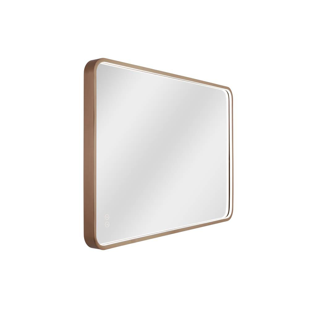 Craftmade MIR2403RRT-SB3C Satin Brass Monica 24''x 36'' Framed Rounded Rectangular Edge Lit Led Mirror, Defogger And Dimmer, 3000-5000k, In Satin Brass Image 5