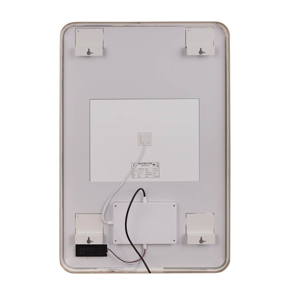 Craftmade MIR2403RRT-SB3C Satin Brass Monica 24''x 36'' Framed Rounded Rectangular Edge Lit Led Mirror, Defogger And Dimmer, 3000-5000k, In Satin Brass Image 4