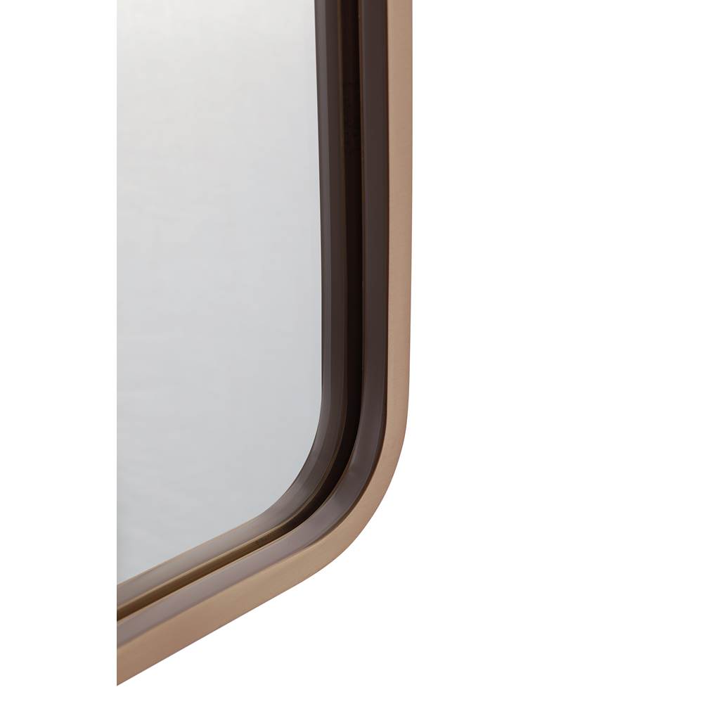 Craftmade MIR2403RRT-SB3C Satin Brass Monica 24''x 36'' Framed Rounded Rectangular Edge Lit Led Mirror, Defogger And Dimmer, 3000-5000k, In Satin Brass Image 2