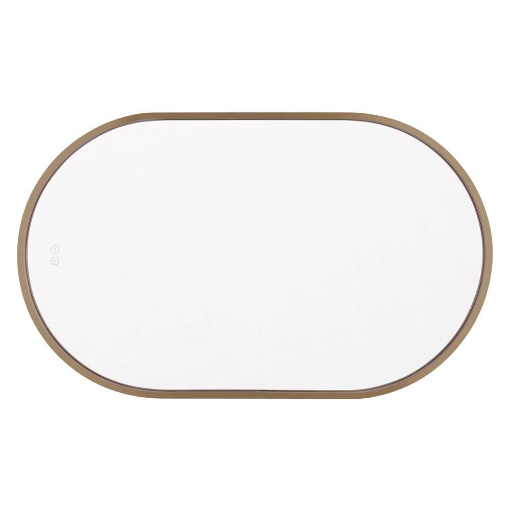 Craftmade MIR2405OVL-SB3C Satin Brass Rachel 24''x 40'' Framed Oval Edge Lit Led Mirror, Defogger And Dimmer, 3000-5000k, In Satin Brass Image 1