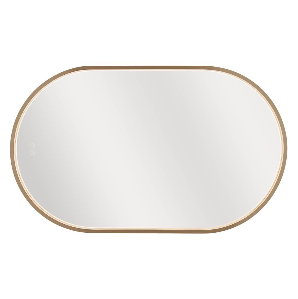 Craftmade Rachel 24''x 40'' Framed Oval Edge Lit Led Mirror, Defogger And Dimmer, 3000-5000k, In Satin Brass