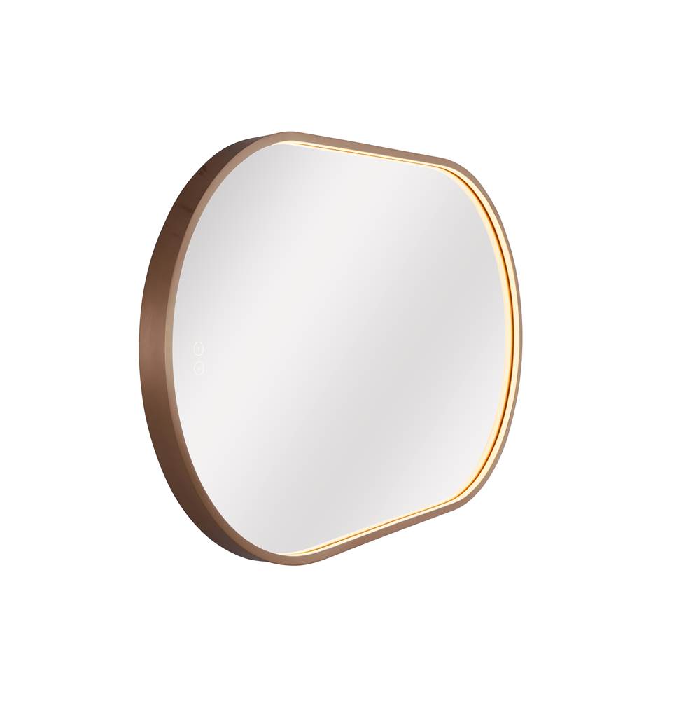 Craftmade MIR2405OVL-SB3C Satin Brass Rachel 24''x 40'' Framed Oval Edge Lit Led Mirror, Defogger And Dimmer, 3000-5000k, In Satin Brass Image 6