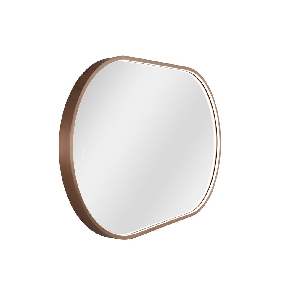 Craftmade MIR2405OVL-SB3C Satin Brass Rachel 24''x 40'' Framed Oval Edge Lit Led Mirror, Defogger And Dimmer, 3000-5000k, In Satin Brass Image 5