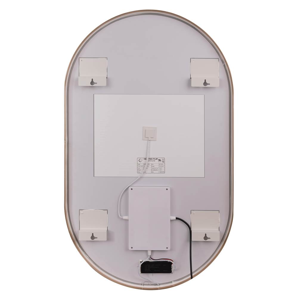Craftmade MIR2405OVL-SB3C Satin Brass Rachel 24''x 40'' Framed Oval Edge Lit Led Mirror, Defogger And Dimmer, 3000-5000k, In Satin Brass Image 4