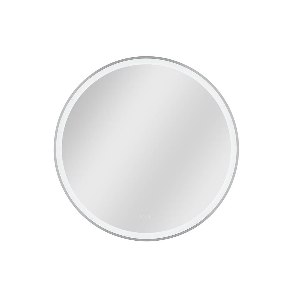Craftmade MIR3201CL-BNK3C Brushed Polished Nickel Ross 32'' Framed Round Front Lit Led Mirror, Defogger And Dimmer, 3000-5000k, In Brushed Polished Nickel Image 1