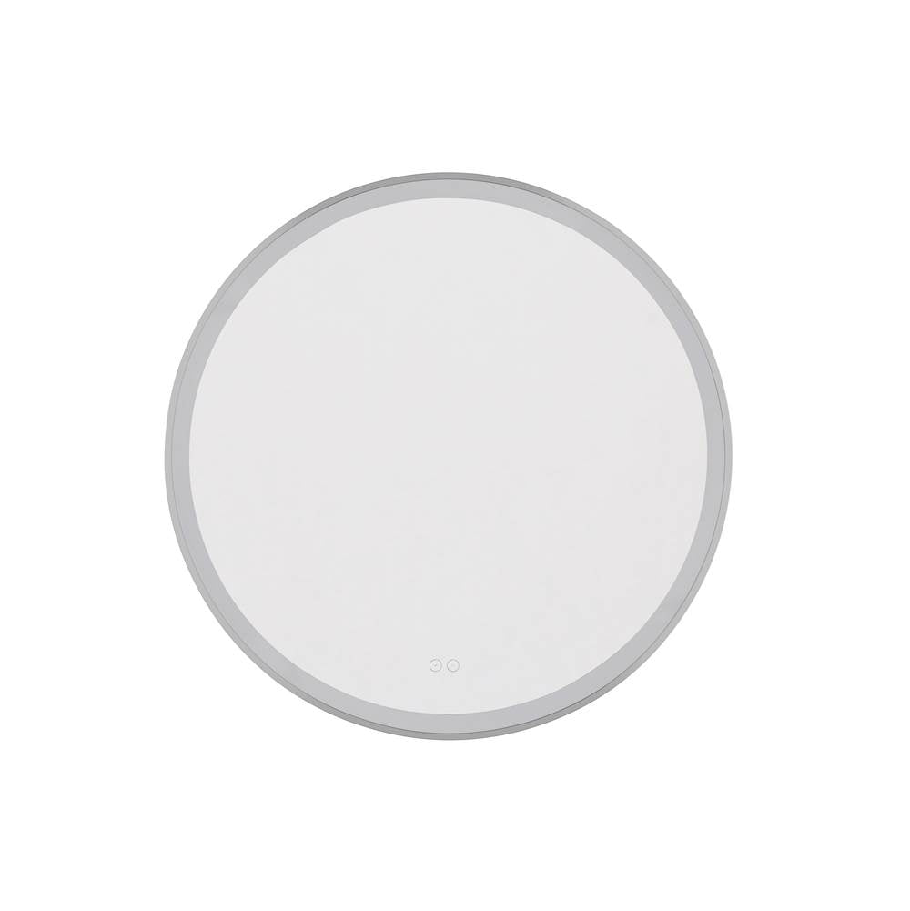Craftmade Rose Ross 32'' Framed Round Front Lit Led Mirror, Defogger And Dimmer, 3000-5000k, In Brushed Polished Nickel
