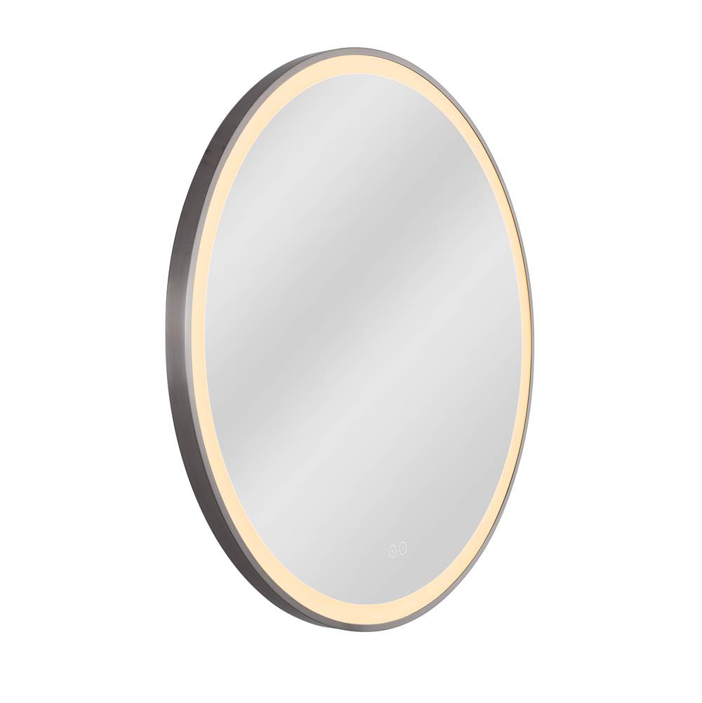 Craftmade MIR3201CL-BNK3C Brushed Polished Nickel Ross 32'' Framed Round Front Lit Led Mirror, Defogger And Dimmer, 3000-5000k, In Brushed Polished Nickel Image 6