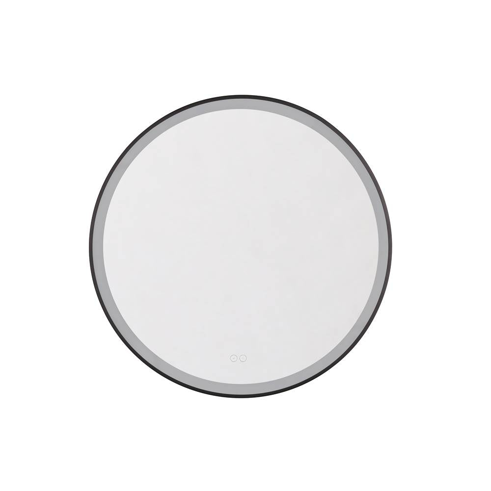 Craftmade MIR3201CL-FB3C Flat Black Ross 32'' Framed Round Front Lit Led Mirror, Defogger And Dimmer, 3000-5000k, In Flat Black Image 1