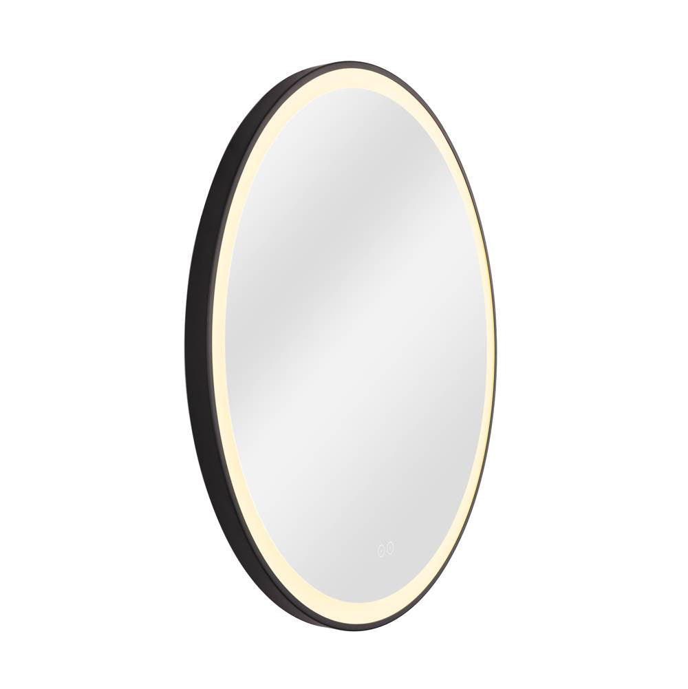 Craftmade MIR3201CL-FB3C Flat Black Ross 32'' Framed Round Front Lit Led Mirror, Defogger And Dimmer, 3000-5000k, In Flat Black Image 6
