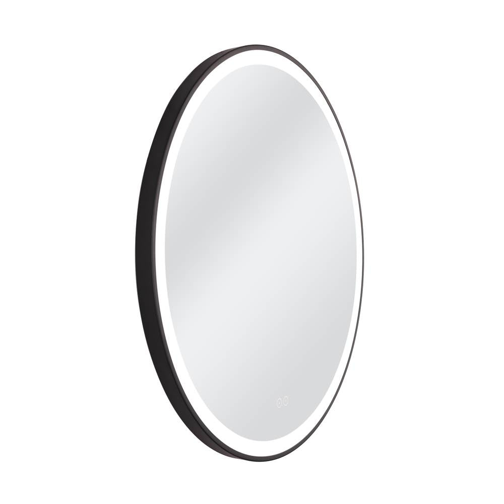 Craftmade MIR3201CL-FB3C Flat Black Ross 32'' Framed Round Front Lit Led Mirror, Defogger And Dimmer, 3000-5000k, In Flat Black Image 5