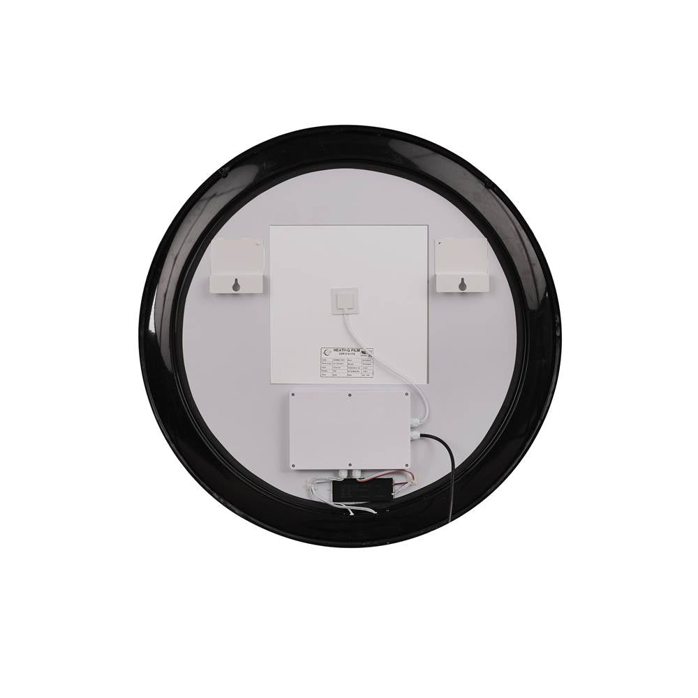 Craftmade MIR3201CL-FB3C Flat Black Ross 32'' Framed Round Front Lit Led Mirror, Defogger And Dimmer, 3000-5000k, In Flat Black Image 4
