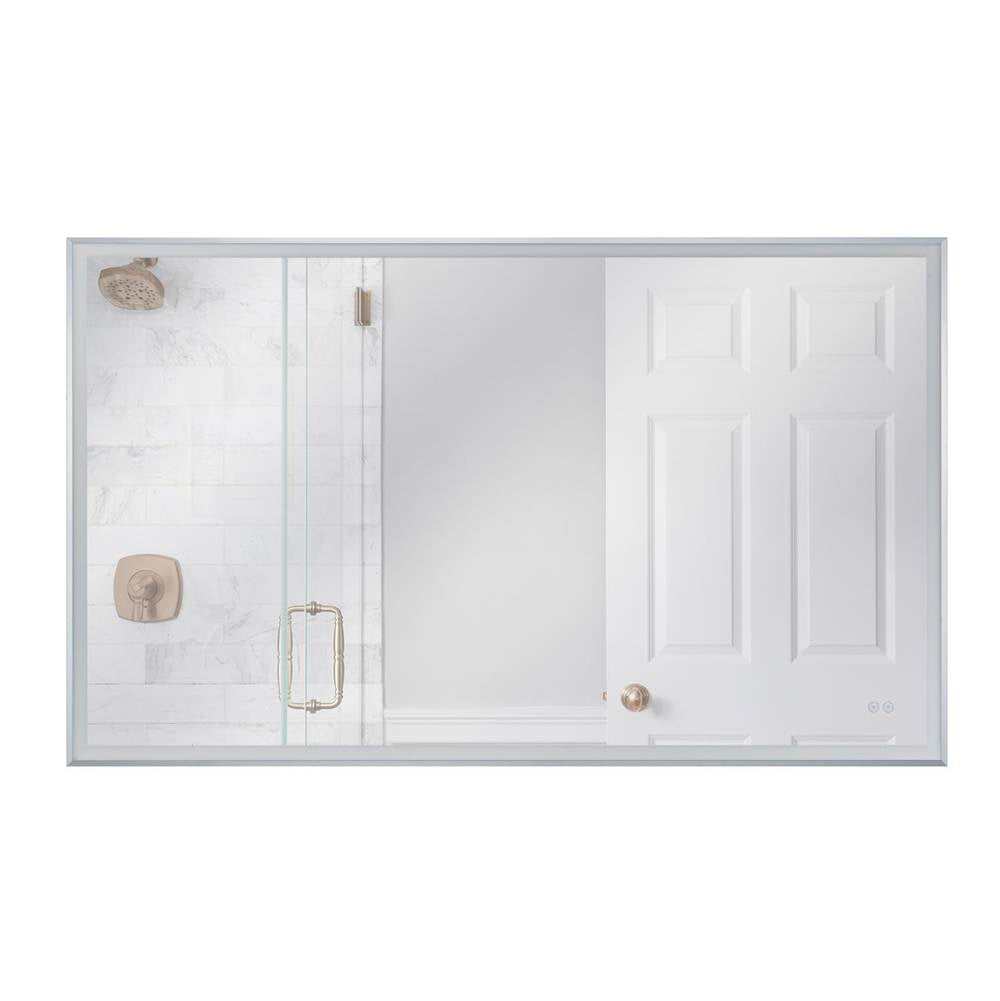 Craftmade  60'' X 36'' Rectangle Brushed Polished Nickel Framed Front Lit Led Mirror, Defogger And Dimmer, 3000-5000k