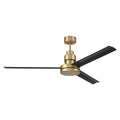Craftmade Mondo 54'' 3-blade Ceiling Fan In Satin Brass W/ Flat Black Blades; Light Kit Optional (not Included)