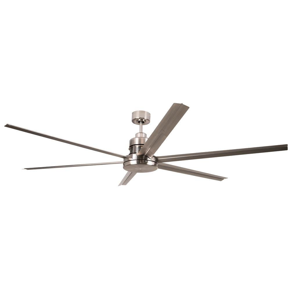 Craftmade MND72BNK6 Brushed Polished Nickel Mondo 72'' 6-blade Ceiling Fan In Brushed Polished Nickel W/ Brushed Polished Nickel Blades; Light Kit Optional (not Included) Image 1