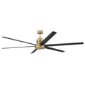 Craftmade Mondo 72'' 6-blade Ceiling Fan In Satin Brass W/ Flat Black Blades; Light Kit Optional (not Included)