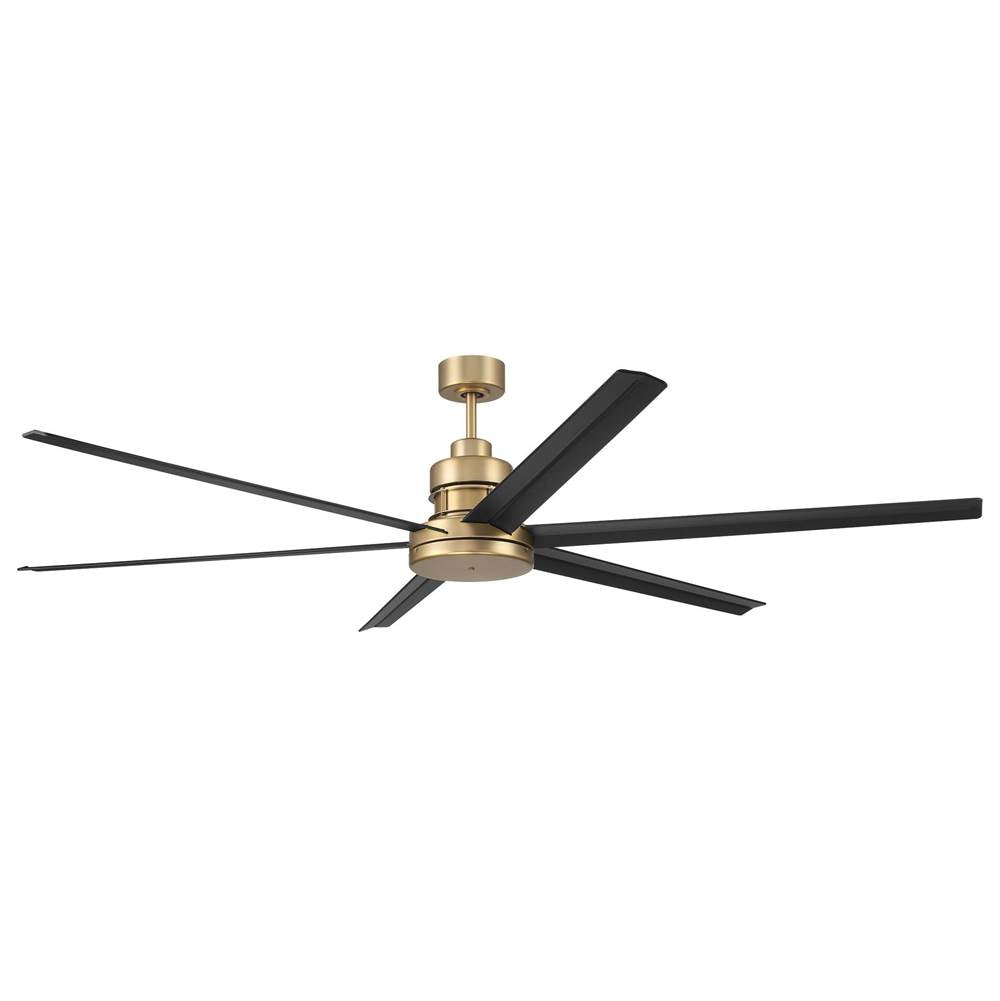 Craftmade Mondo 72'' 6-blade Ceiling Fan In Satin Brass W/ Flat Black Blades; Light Kit Optional (not Included)