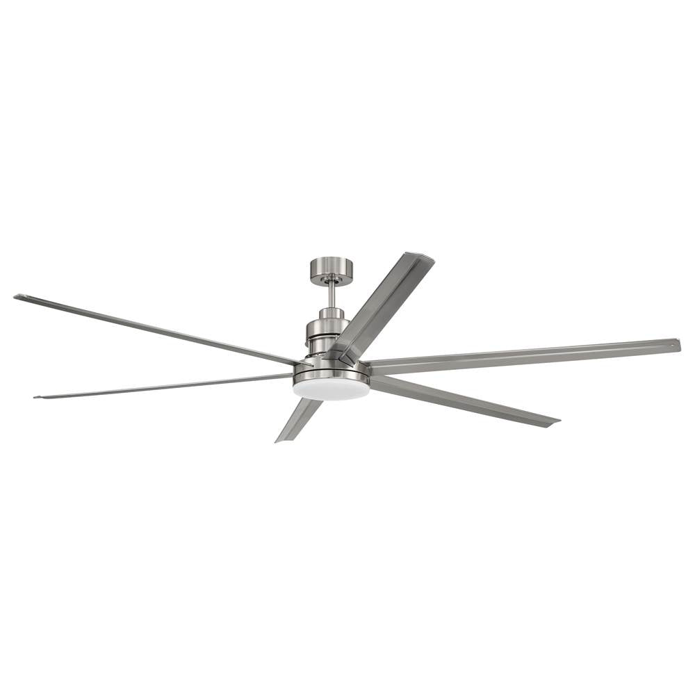 Craftmade Mondo 80'' 6-blade Ceiling Fan In Brushed Polished Nickel W/ Brushed Nickel Blades; Light Kit Included (optional)
