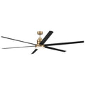 Craftmade MND80SBFB6-NWF Satin Brass Mondo 80'' 6-blade Indoor Ceiling Fan In Satin Brass/flat Black With Flat Black Blades, Light Kit Included (optional) Image 1