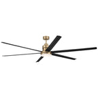 Craftmade MND80SBFB6-NWF Satin Brass Mondo 80'' 6-blade Indoor Ceiling Fan In Satin Brass/flat Black With Flat Black Blades, Light Kit Included (optional) Image 1