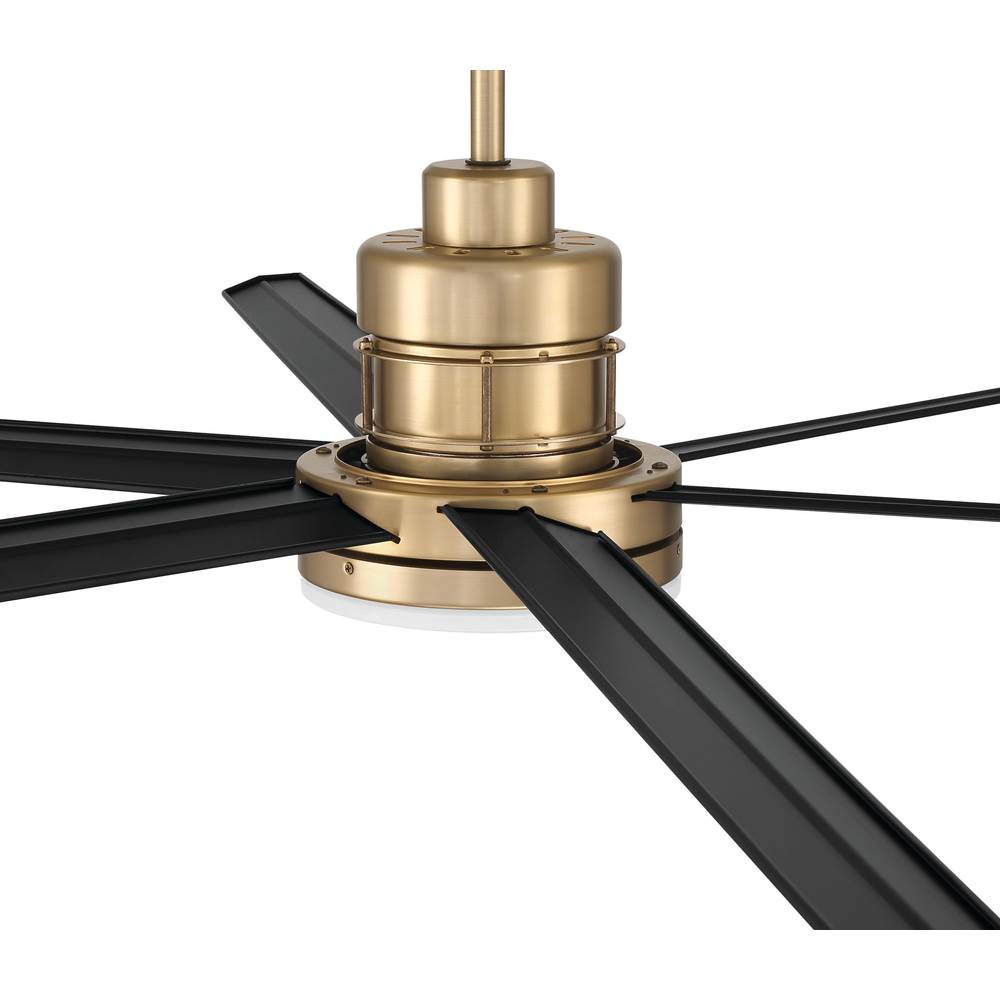 Craftmade MND80SBFB6-NWF Satin Brass Mondo 80'' 6-blade Indoor Ceiling Fan In Satin Brass/flat Black With Flat Black Blades, Light Kit Included (optional) Image 6