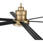 Craftmade MND80SBFB6-NWF Satin Brass Mondo 80'' 6-blade Indoor Ceiling Fan In Satin Brass/flat Black With Flat Black Blades, Light Kit Included (optional) Image 6