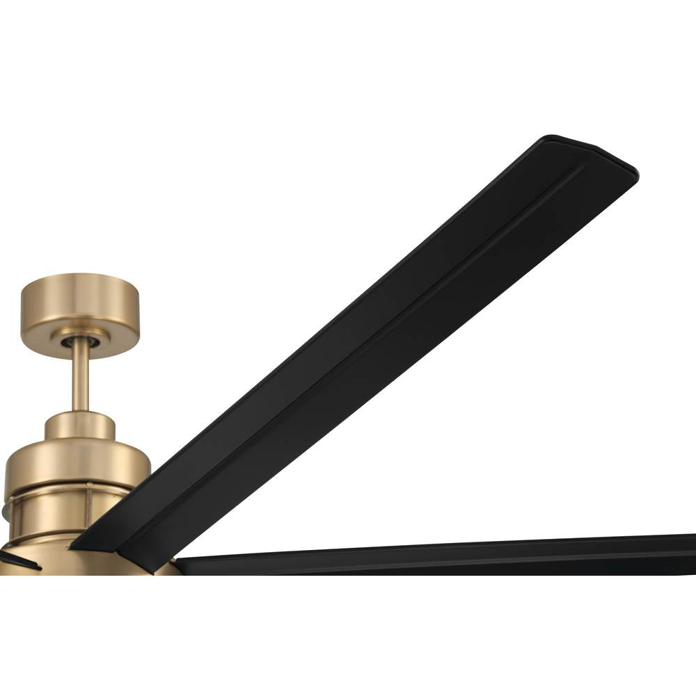 Craftmade MND80SBFB6-NWF Satin Brass Mondo 80'' 6-blade Indoor Ceiling Fan In Satin Brass/flat Black With Flat Black Blades, Light Kit Included (optional) Image 5