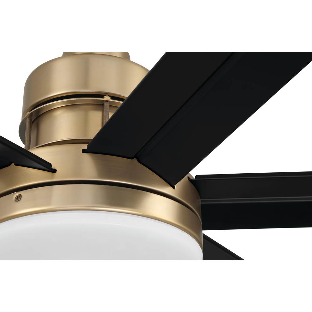 Craftmade MND80SBFB6-NWF Satin Brass Mondo 80'' 6-blade Indoor Ceiling Fan In Satin Brass/flat Black With Flat Black Blades, Light Kit Included (optional) Image 4