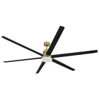 Craftmade MND80SBFB6-NWF Satin Brass Mondo 80'' 6-blade Indoor Ceiling Fan In Satin Brass/flat Black With Flat Black Blades, Light Kit Included (optional) Image 2