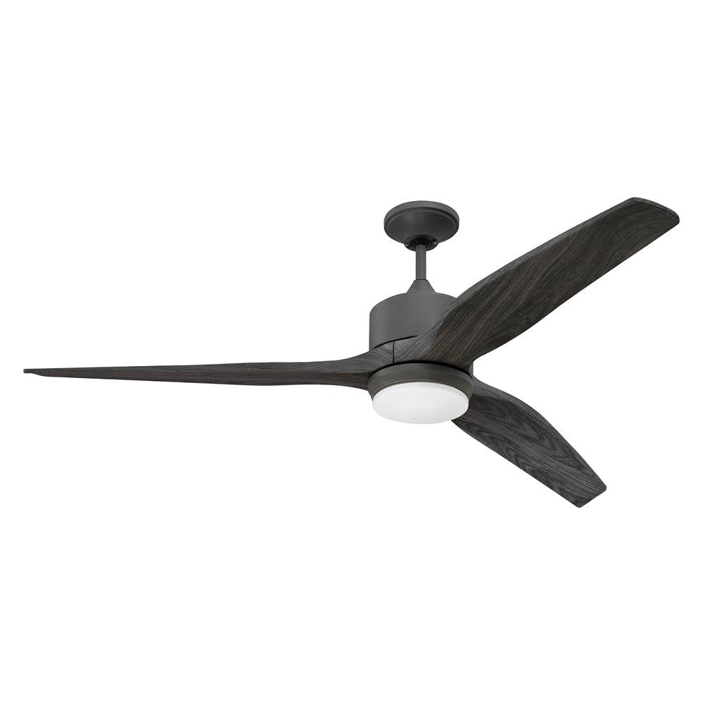 Craftmade Mobi 60'' 3-blade Indoor/outdoor (wet) Ceiling Fan In Aged Galvanized W/ Greywood Blades; Integrated Light Kit