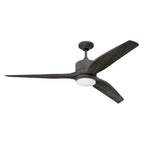 Craftmade Mobi 60'' 3-blade Indoor/outdoor (wet) Ceiling Fan In Aged Galvanized W/ Greywood Blades; Integrated Light Kit