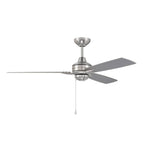 Craftmade MOT52BNK3 Brushed Polished Nickel Moto 52'' 3-blade Ceiling Fan In Brushed Polished Nickel W/ Brushed Nickel/driftwood Blades; Light Kit Optional (not Included) Image 1