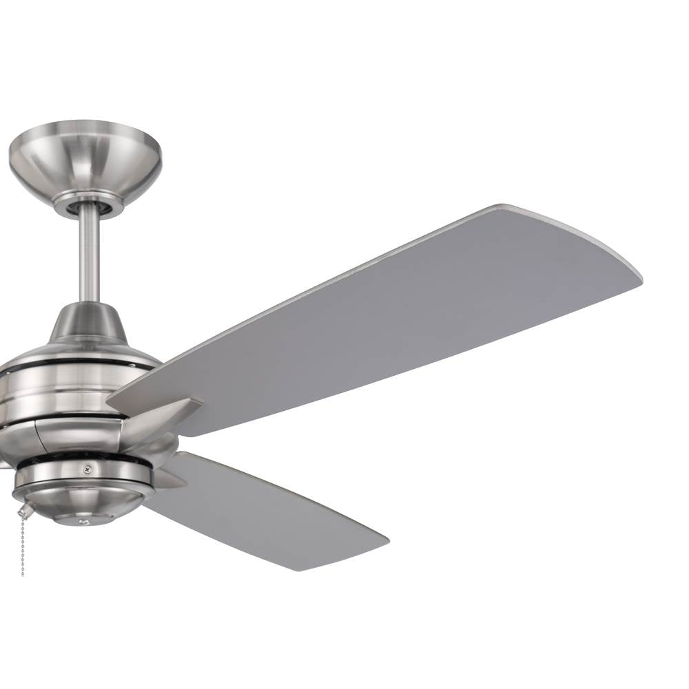 Craftmade MOT52BNK3 Brushed Polished Nickel Moto 52'' 3-blade Ceiling Fan In Brushed Polished Nickel W/ Brushed Nickel/driftwood Blades; Light Kit Optional (not Included) Image 8