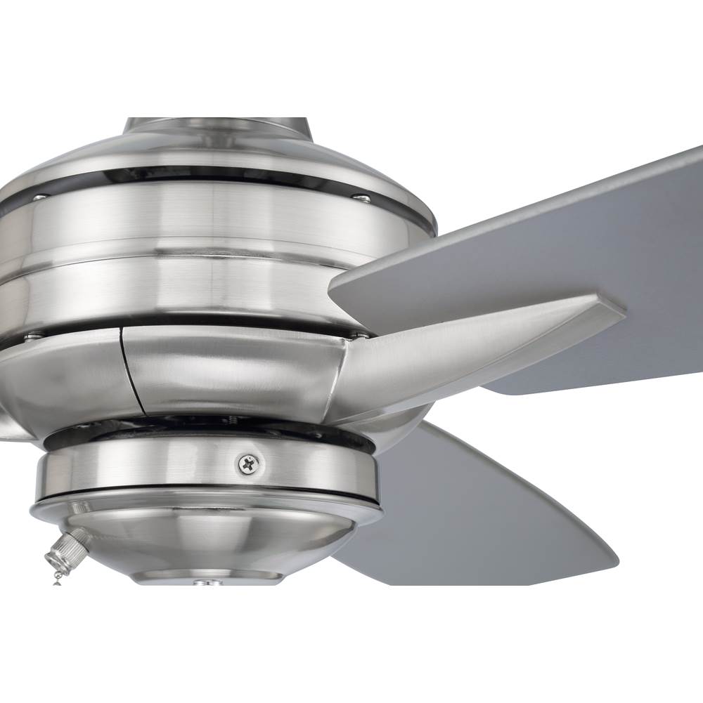 Craftmade MOT52BNK3 Brushed Polished Nickel Moto 52'' 3-blade Ceiling Fan In Brushed Polished Nickel W/ Brushed Nickel/driftwood Blades; Light Kit Optional (not Included) Image 7
