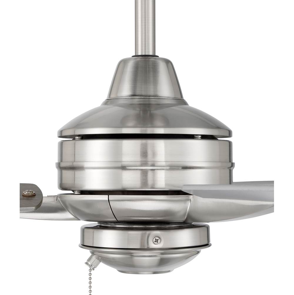 Craftmade MOT52BNK3 Brushed Polished Nickel Moto 52'' 3-blade Ceiling Fan In Brushed Polished Nickel W/ Brushed Nickel/driftwood Blades; Light Kit Optional (not Included) Image 4