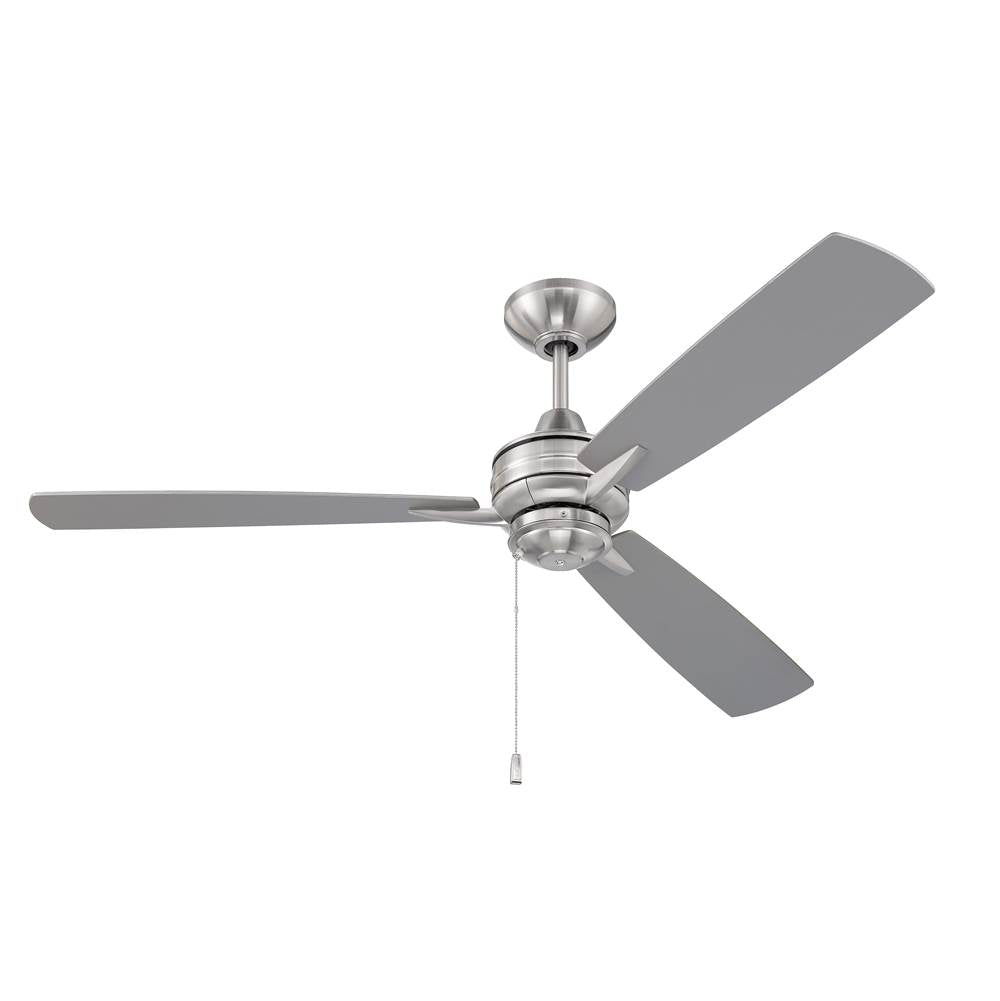Craftmade MOT52BNK3 Brushed Polished Nickel Moto 52'' 3-blade Ceiling Fan In Brushed Polished Nickel W/ Brushed Nickel/driftwood Blades; Light Kit Optional (not Included) Image 2