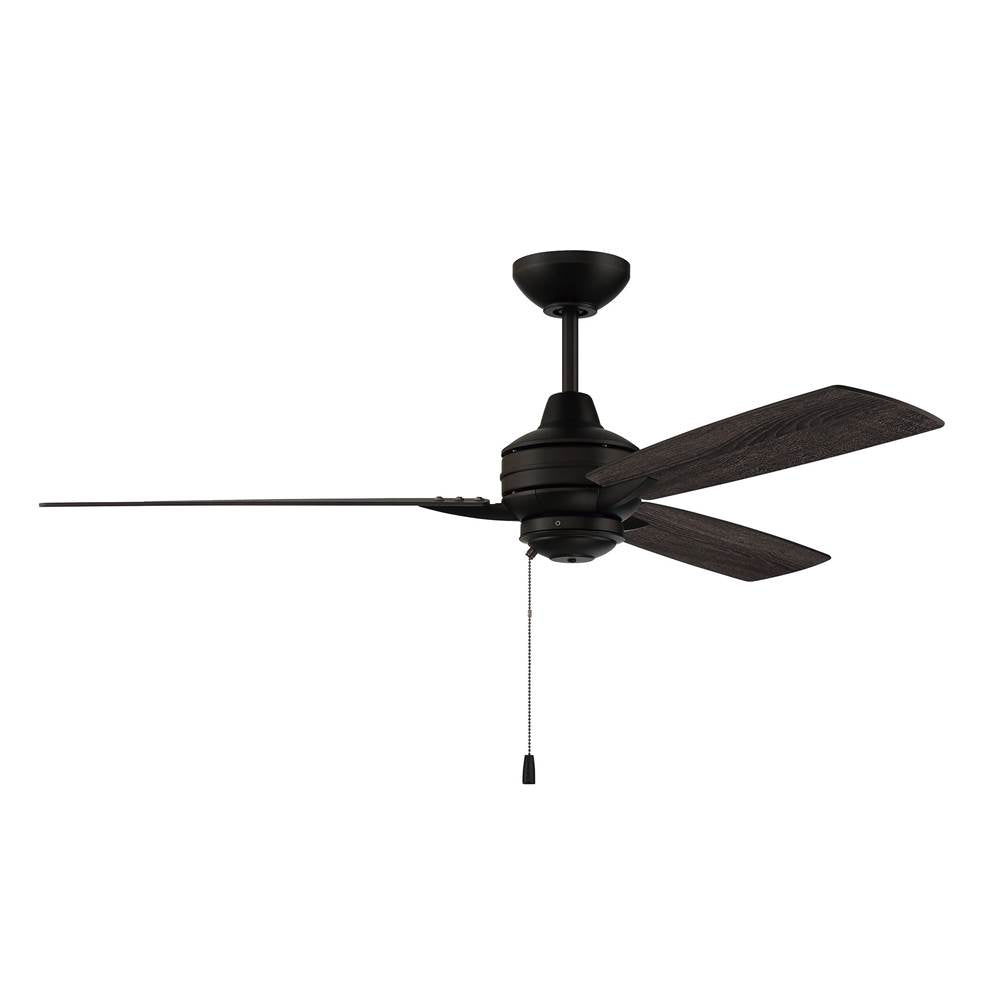 Craftmade MOT52FB3 Flat Black Moto 52'' 3-blade Indoor/outdoor (damp) Ceiling Fan In Flat Black W/ Flat Black/greywood Blades; Light Kit Optional (not Included) Image 8